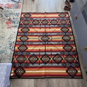 Pendelton Wool Blanket - Brown! Orange! Colors!